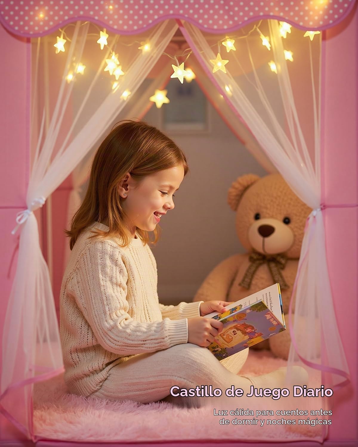 Tienda de campaña de princesa para niñas, castillo de hadas, tienda...