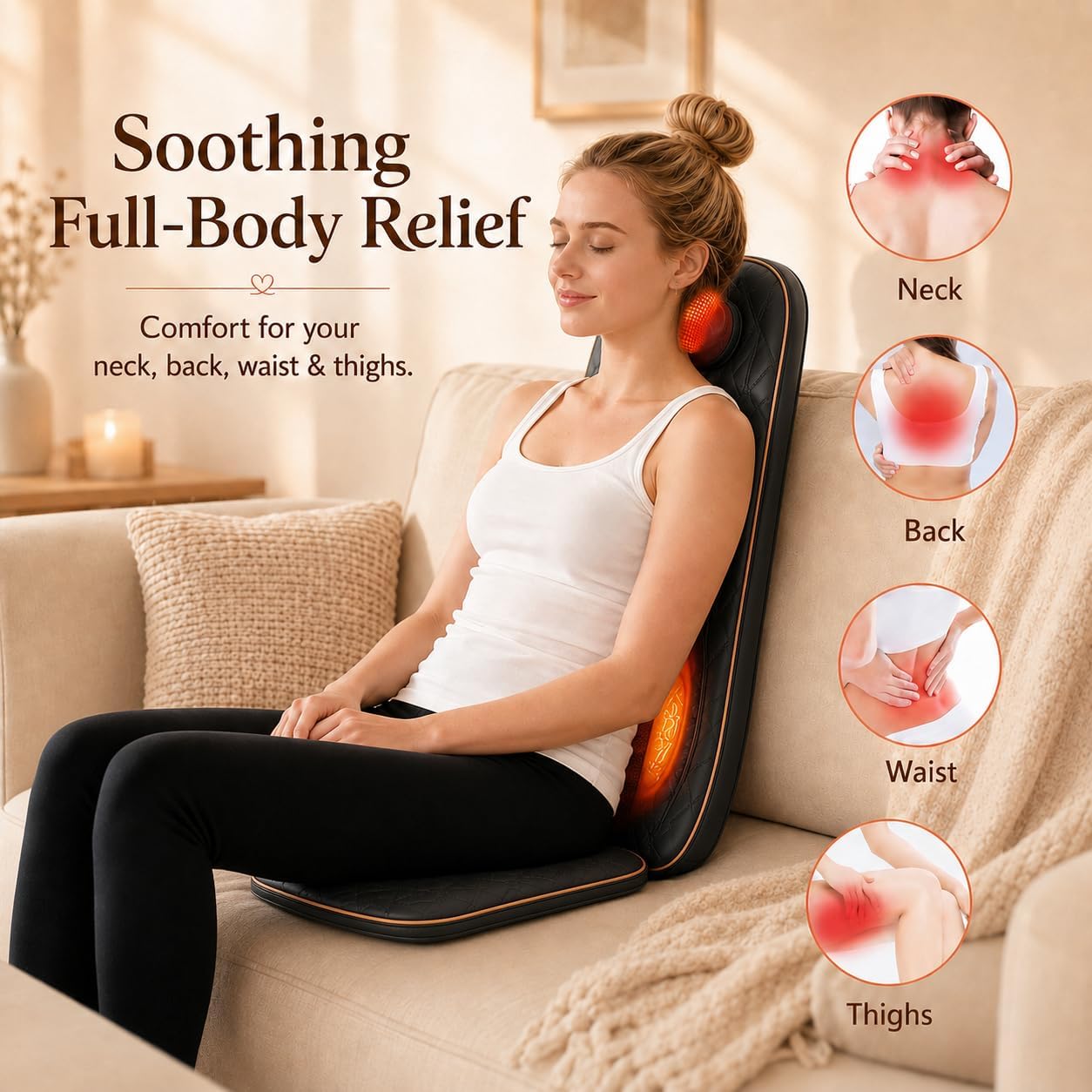Nsyfe Shiatsu - Masajeador de cuello y espalda con calor, almohadil...