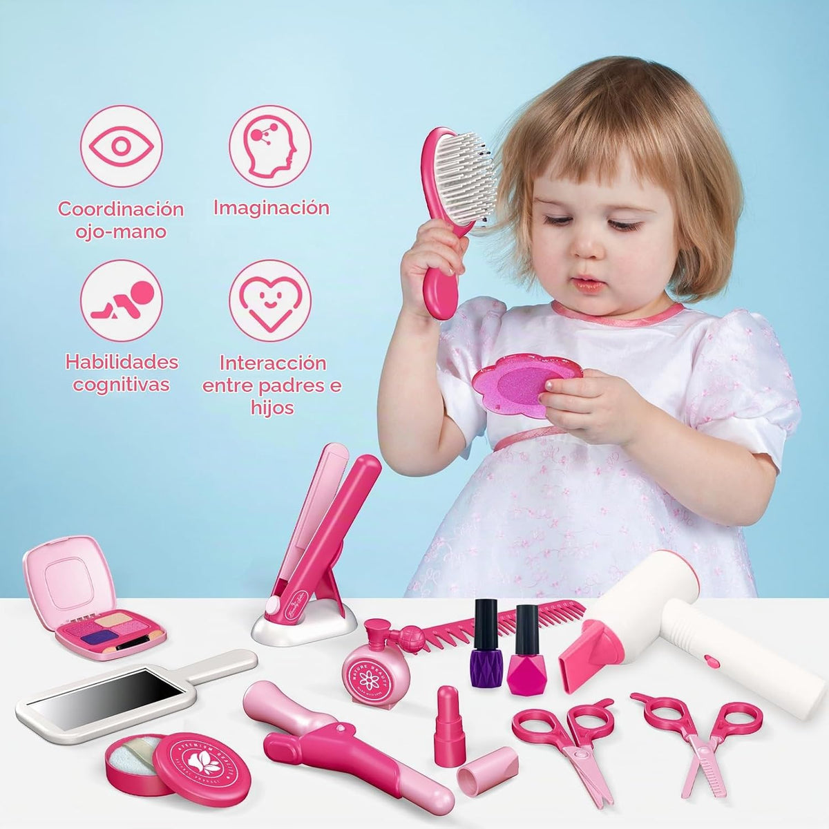 Conjunto de juguetes de salón de belleza para niños RedCrab, juego...