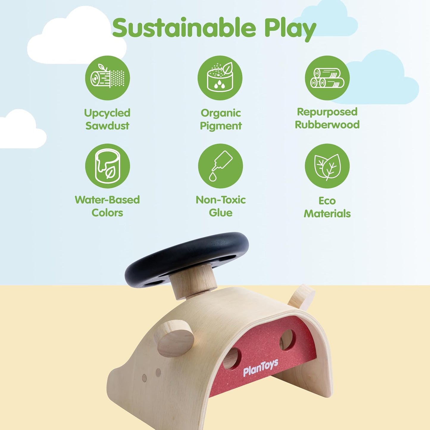 PlanToys® Consola de conducción de madera | Tablero de juego de sim...