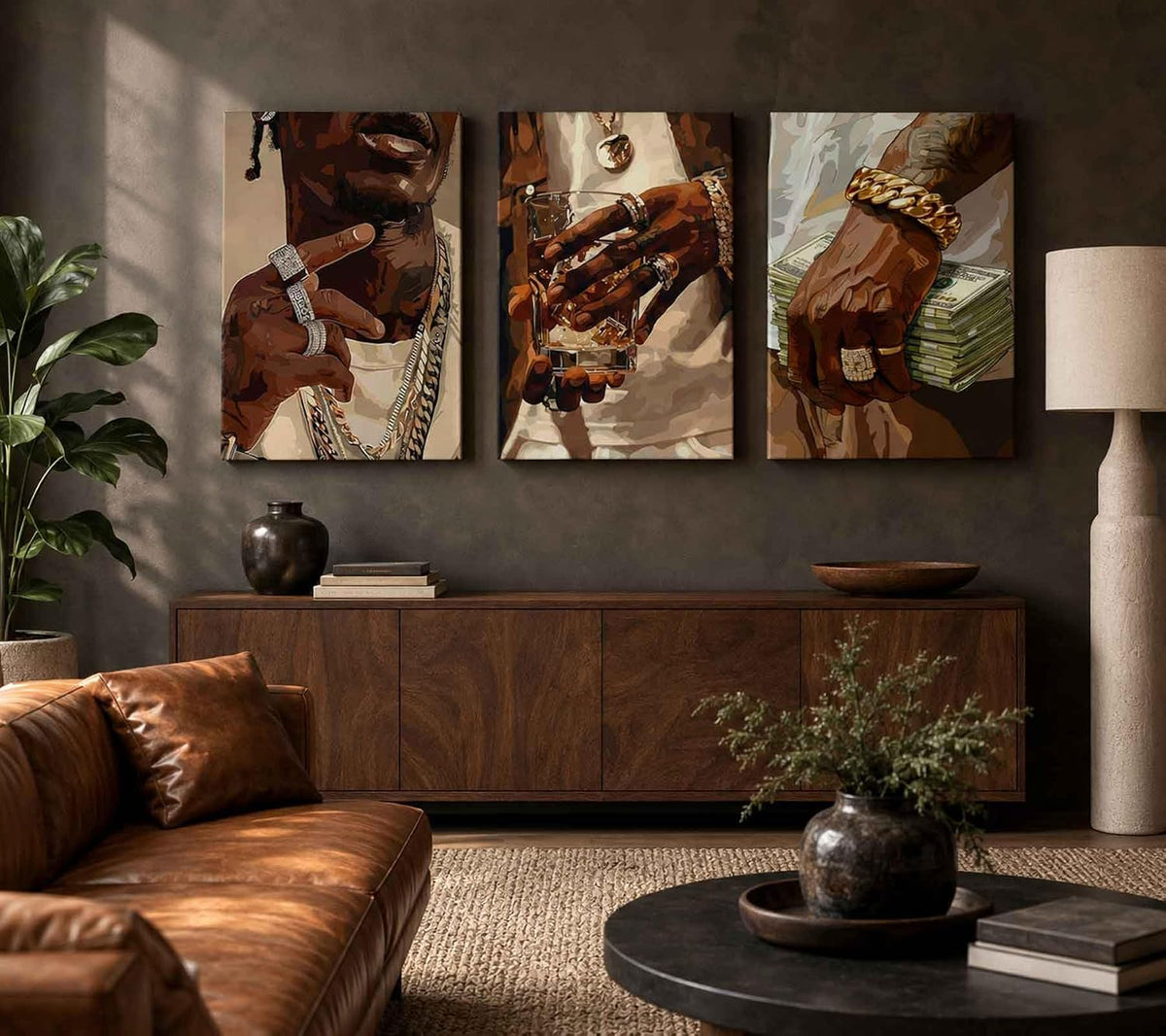 3 piezas de arte de pared de lienzo de hombre negro afroamericano d...