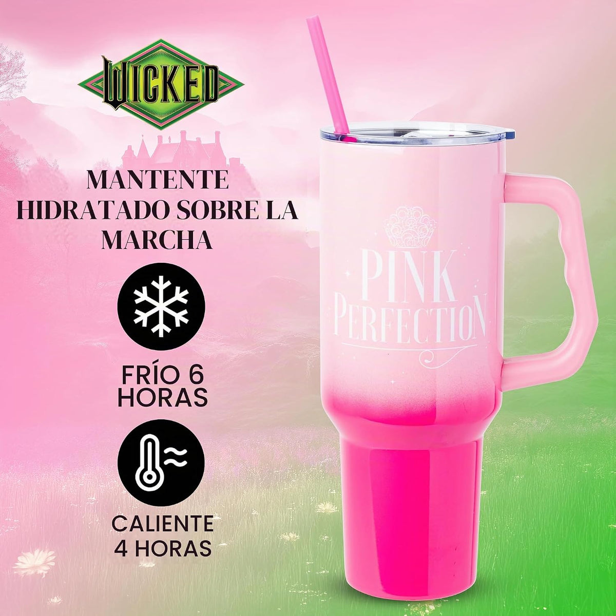 Silver Buffalo Universal Wicked Glinda, vaso de acero inoxidable, 4...