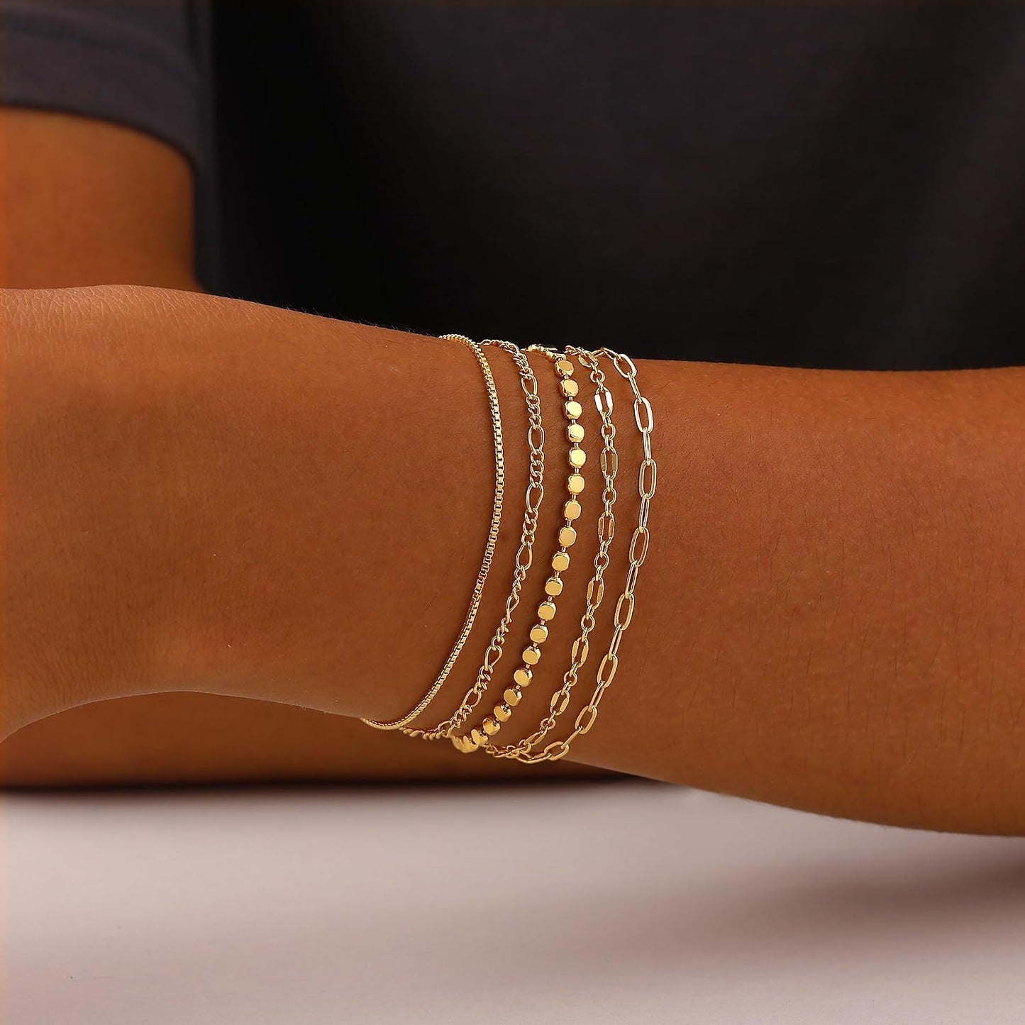 MBW Pulseras chapadas en plata para mujer, delicadas pulseras de pl...