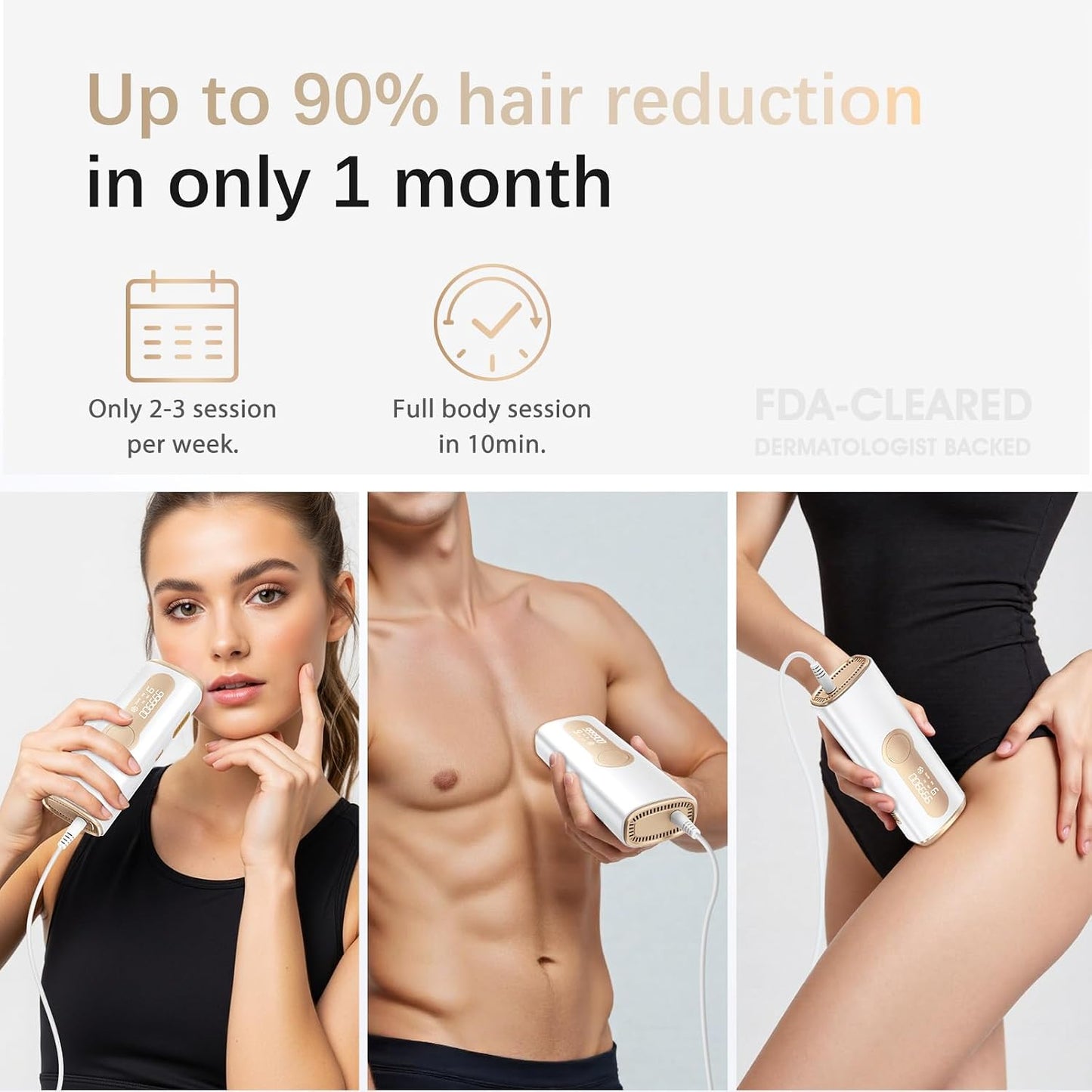 Depilación IPL para mujeres y hombres - Enfriamiento del hielo, sin...