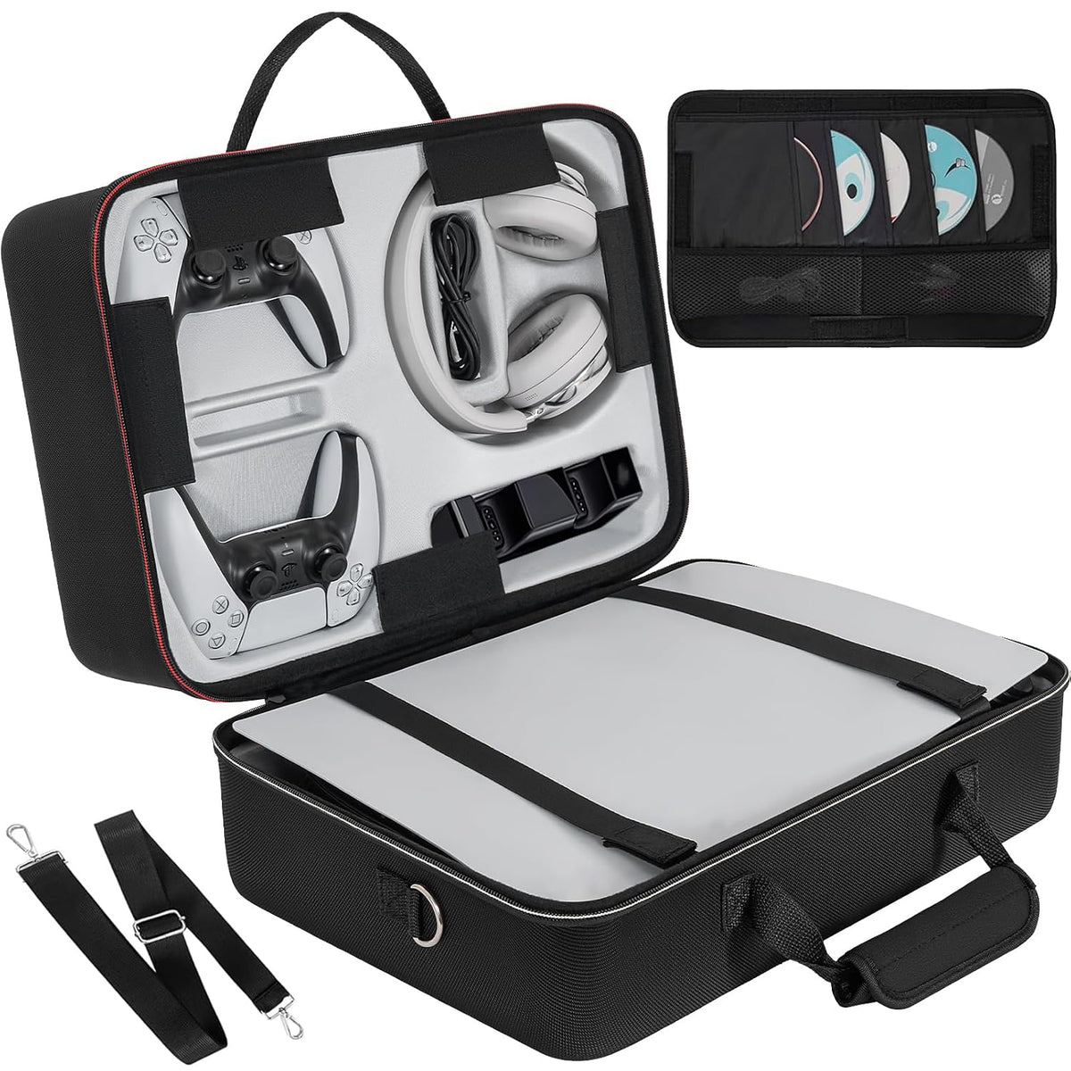 OUUTMEE Funda de transporte rígida compatible con PS5 | Bolsa de al...