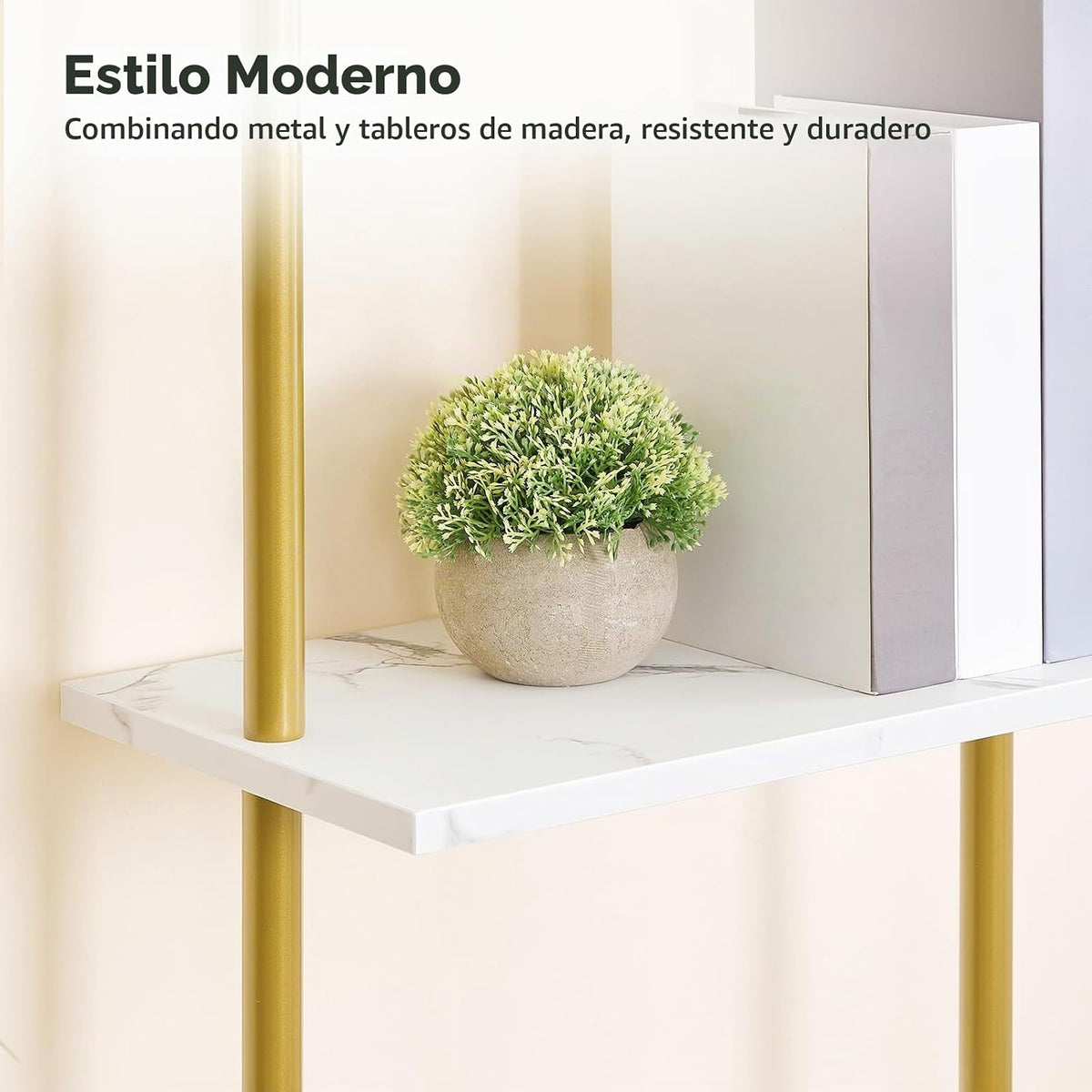 HOOBRO Estantería de escalera DIY, estantería de pared montada en l...