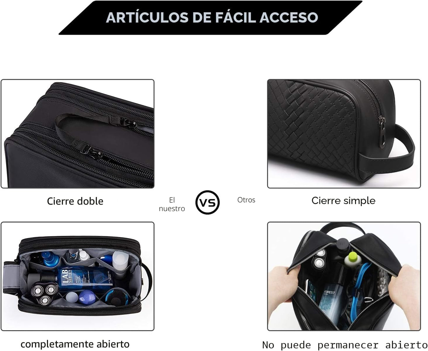 BAGSMART Neceser de Aseo para Hombre, Organizador de Viaje Dopp Kit...