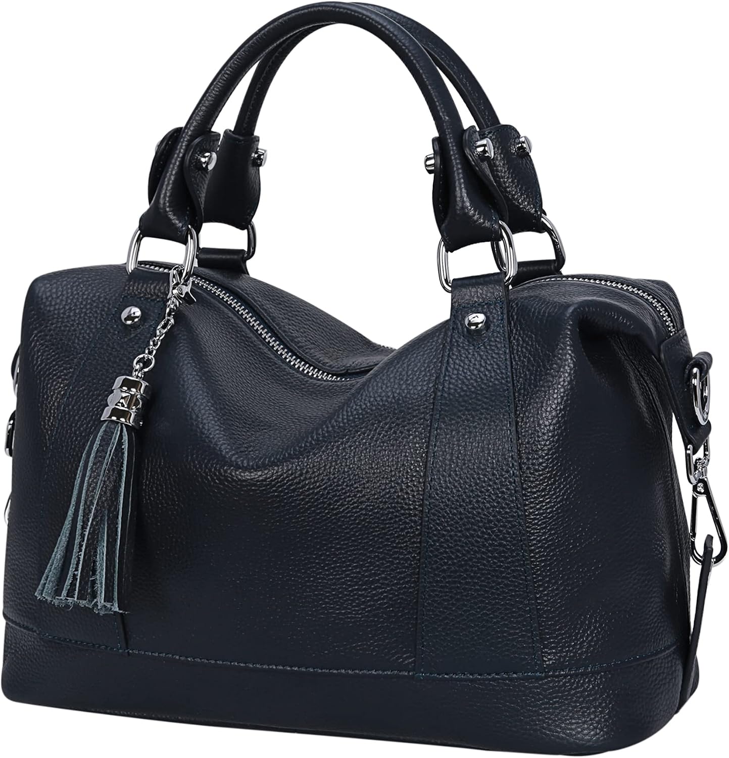 Heshe Bolsos de hombro de cuero genuino para mujer, bolsos satchel,...