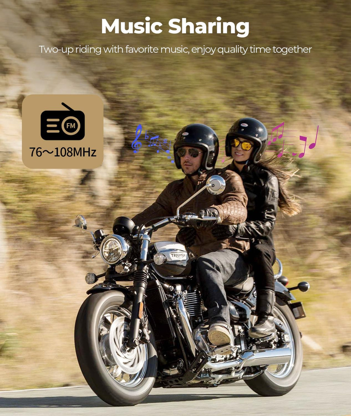 JESIMAIK Auriculares Bluetooth para motocicleta, sistema de comunic...