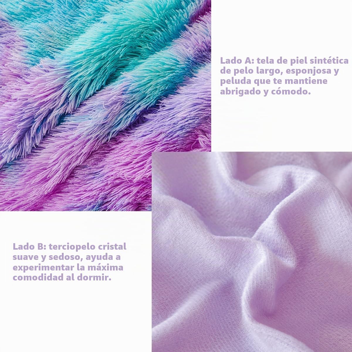 PERFEMET Juego de ropa de cama de pelo esponjoso para niñas tamaño...