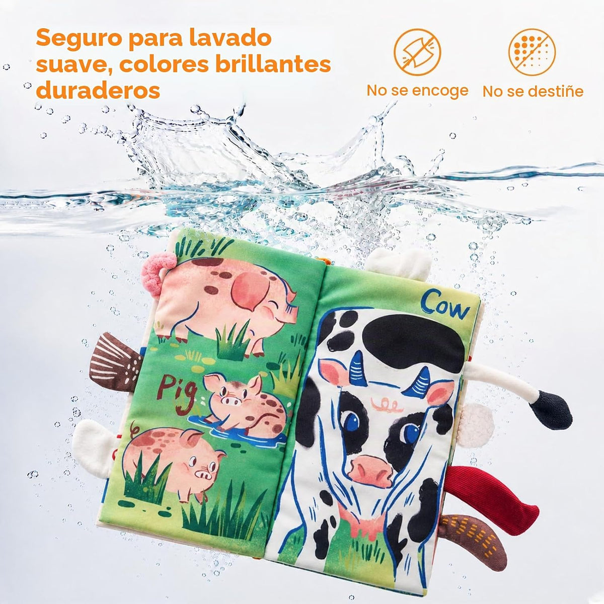 JoyCat Farm Libros de Juguetes para Bebés de 0 a 6 Meses, Libro de...