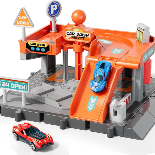 KIZONLY Juegos de autos de juguete, lavado de autos de juguete para...