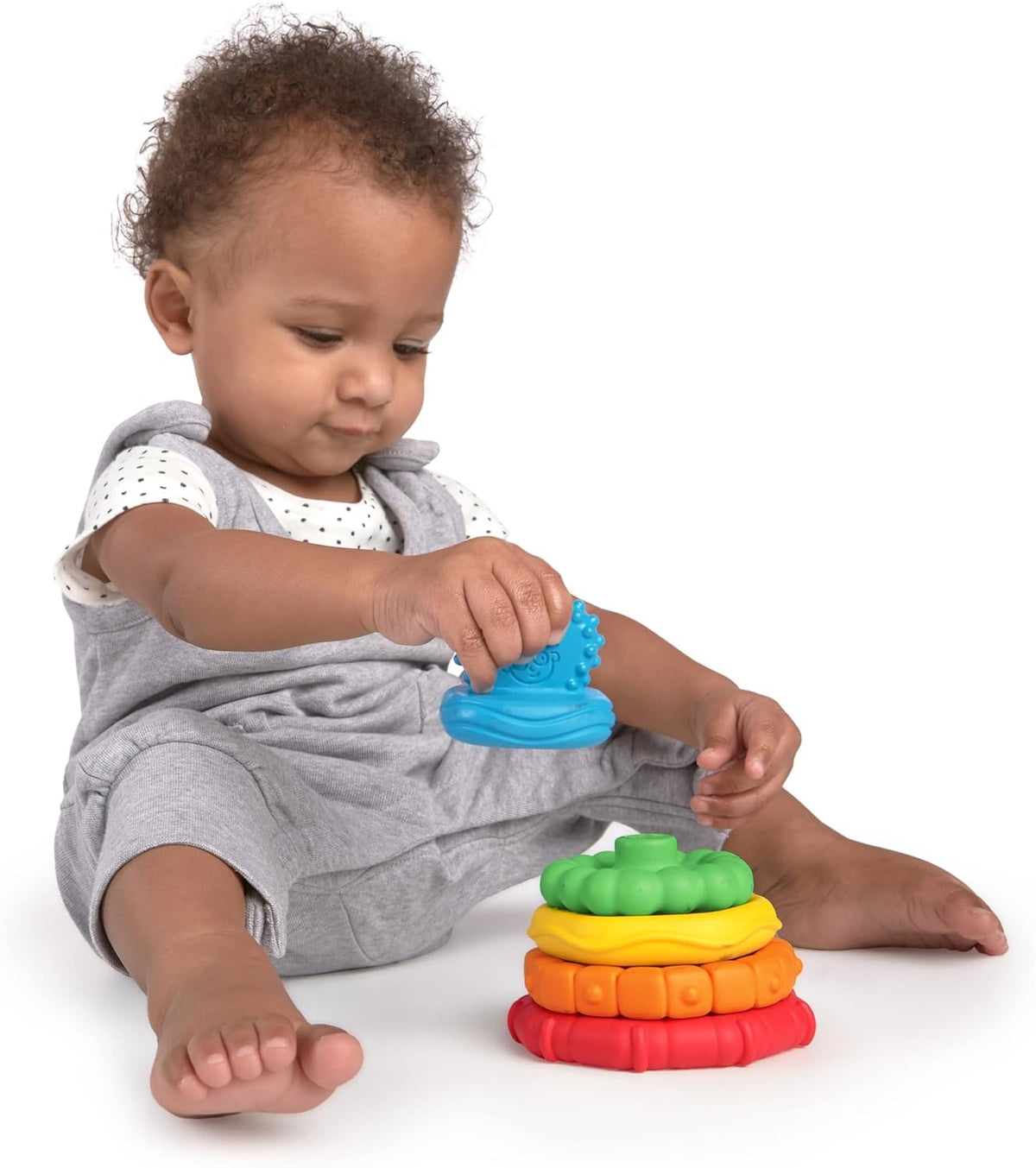 Baby Einstein Stack &amp; Teethe - Juego de 5 mordedores multitextu...