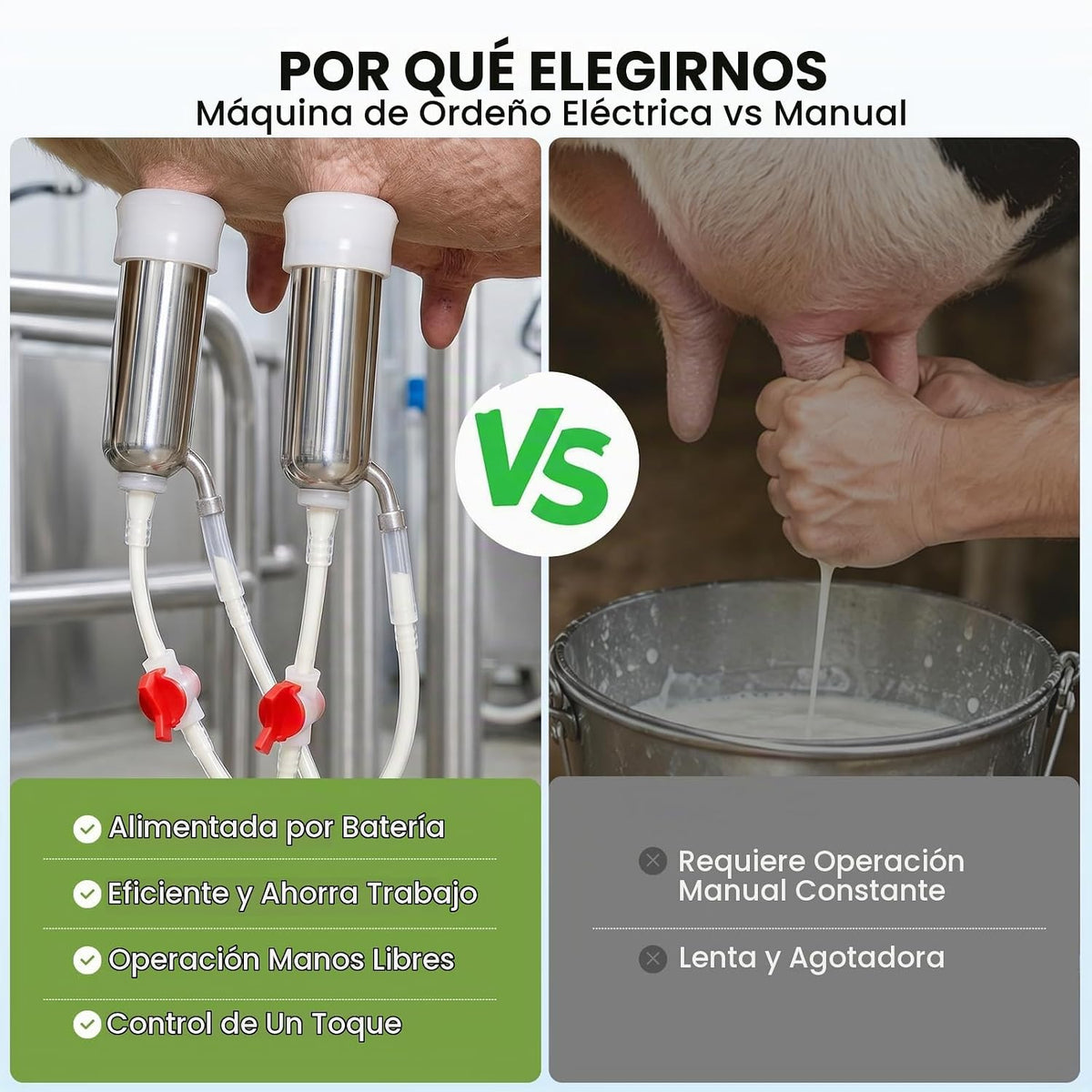 Proshine Ordeñadora de cabra 2 en 1 7L, ordeñadora eléctrica de pul...