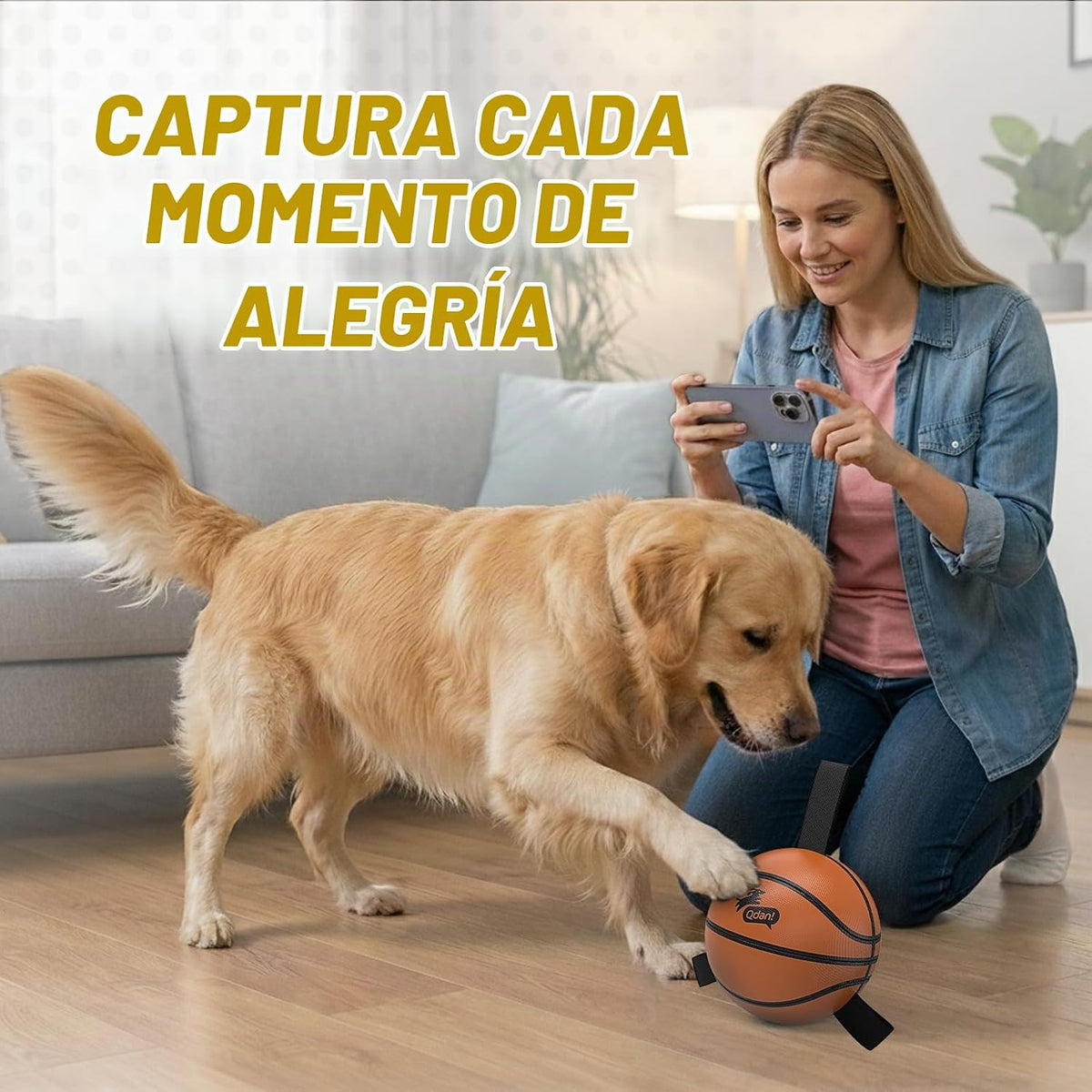 QDAN Pelota de baloncesto para perros, bolas con correas, juguete d...