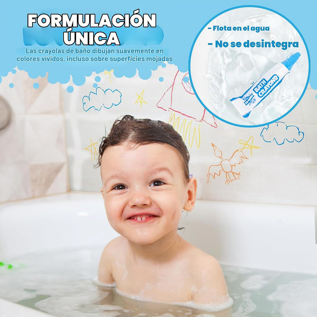 Tub Works® My Colorful Bath™ Juego de Baño para Niños | No Tóxico |...