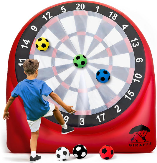 GIRAFFE Juego de dardos inflable gigante para patio, tablero de dar...