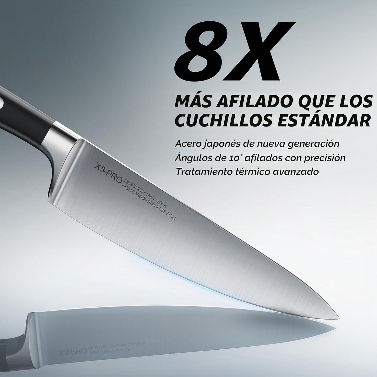 KnifeSaga Juego de cuchillos con bloque, juego de cuchillos de coci...