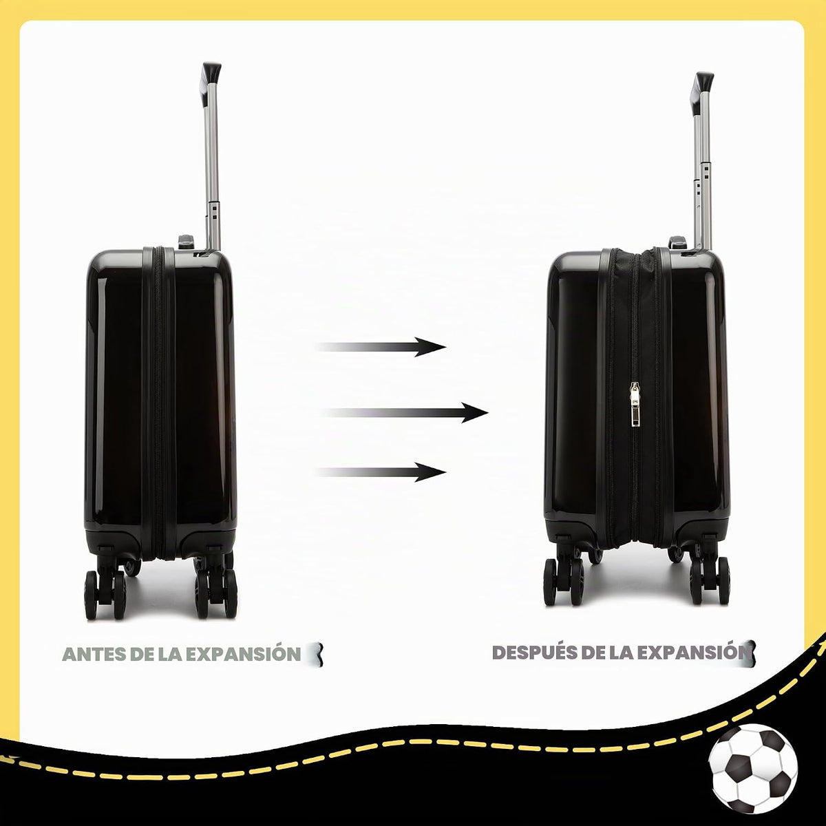 Homskiii Juego de maletas de fútbol para niños, 5 piezas, equipaje...