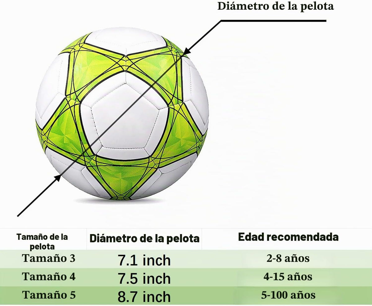 AYANICA Balón de fútbol tamaño 3,4,5 PU suave para práctica de entr...