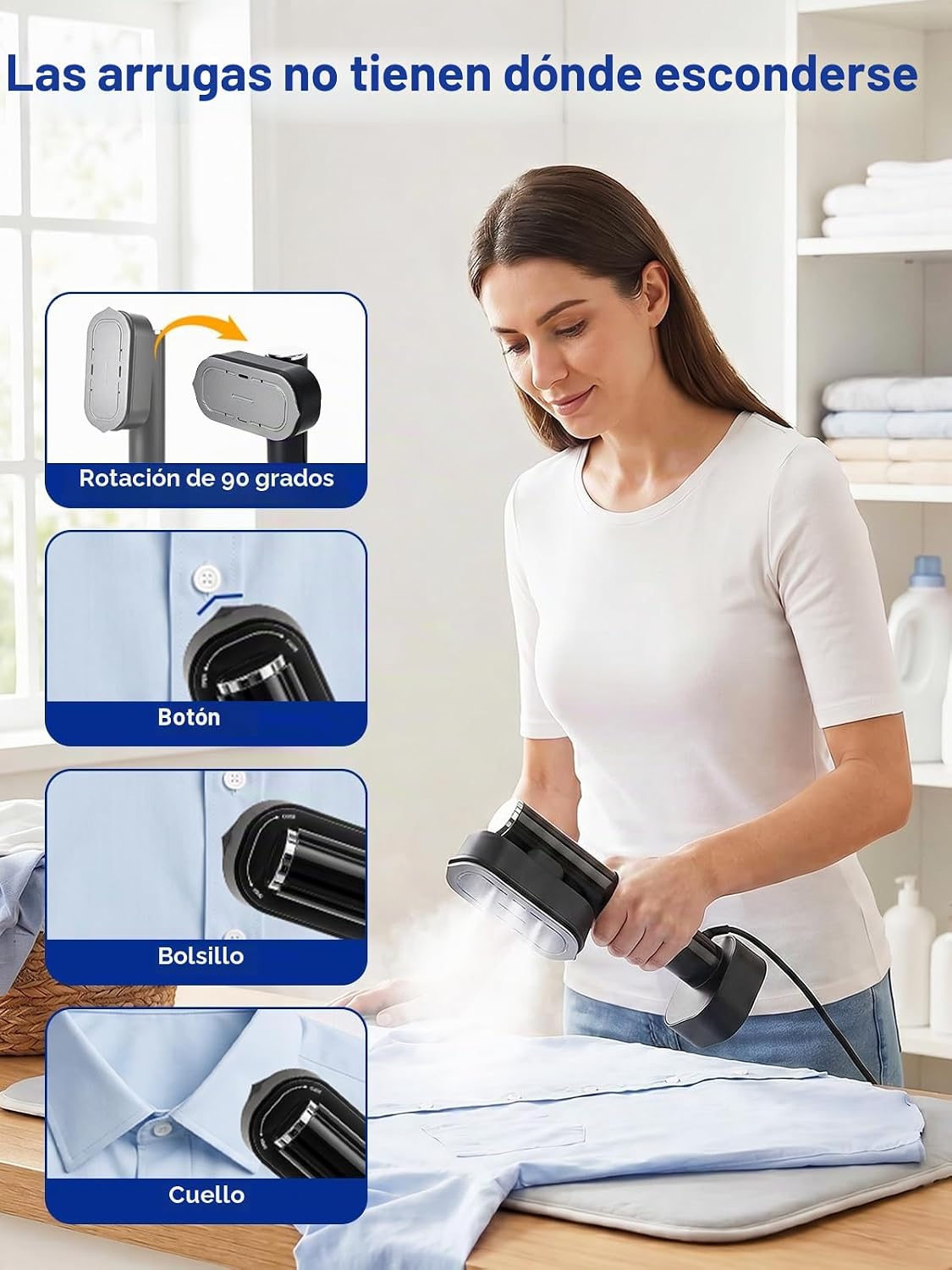 Plancha de vapor portátil 2 en 1 de 1200 W, vaporizador de ropa de...