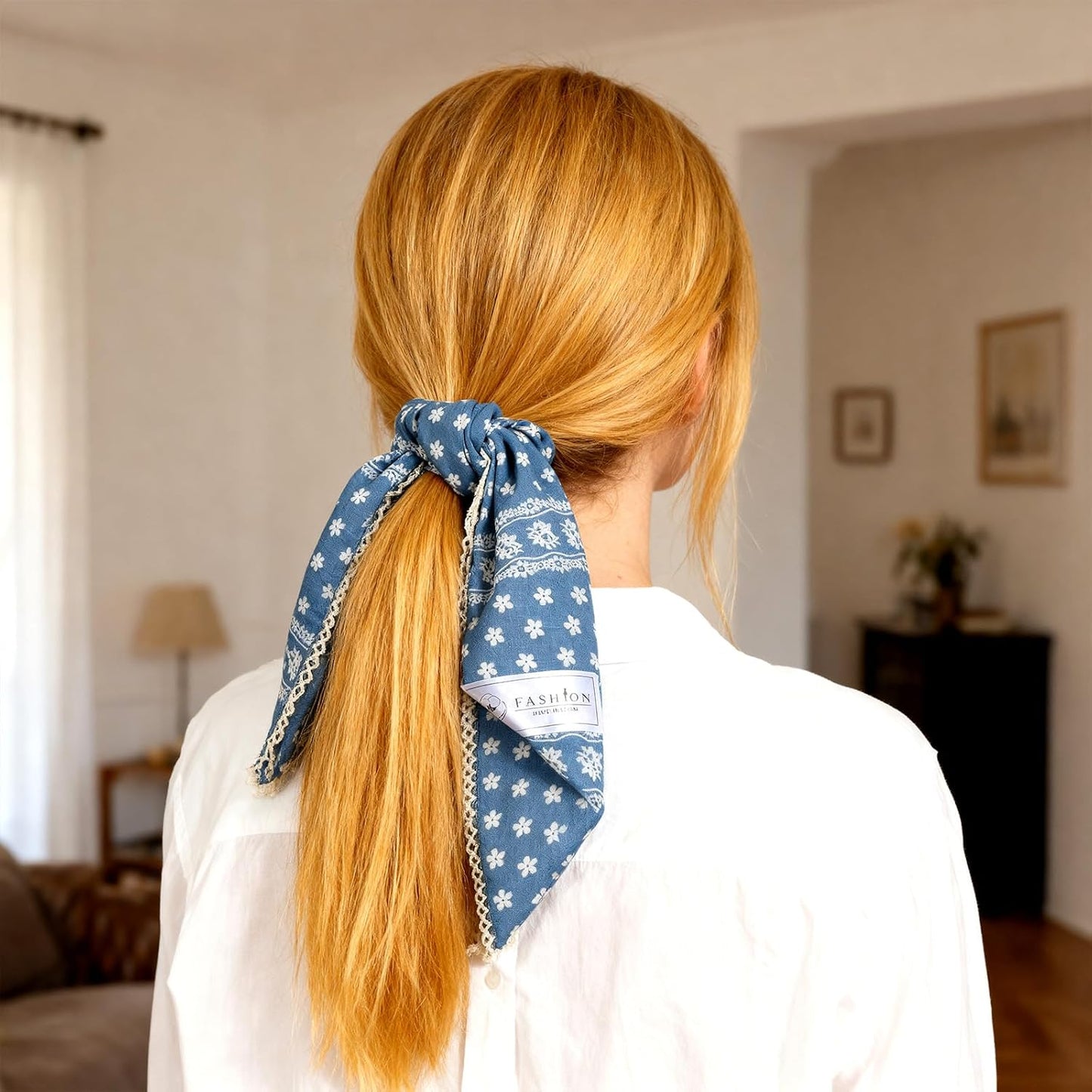 Ymapinc Pañuelo tipo bandana azul, 27.56 x 27.56 pulgadas, pañuelo...