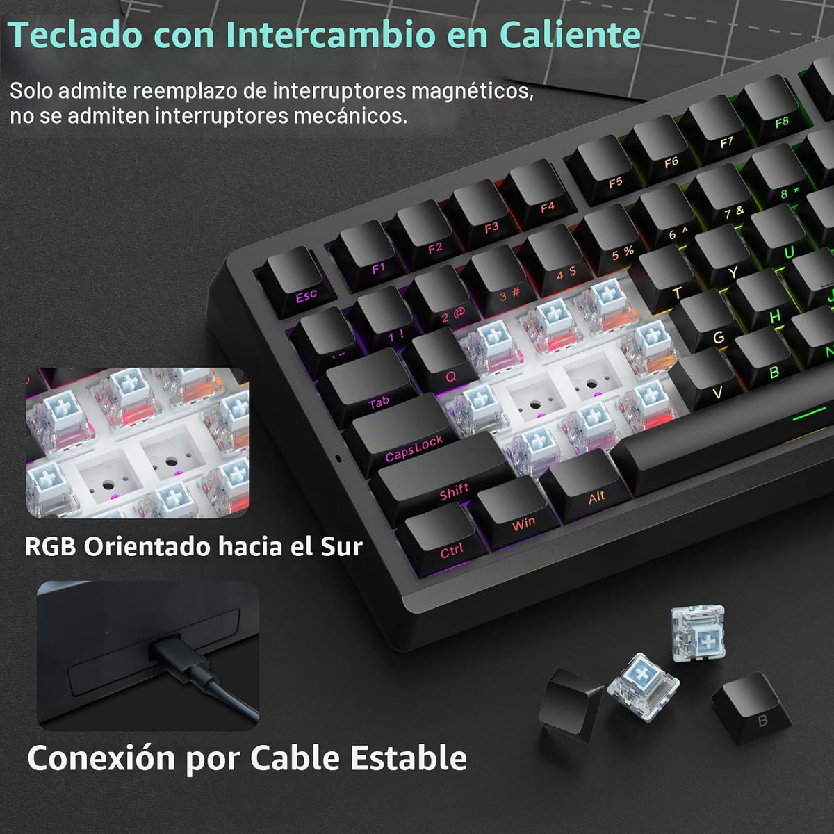 LEOBOG A80 RT Hall Effect Gaming Teclado mecánico Disparador rápido...