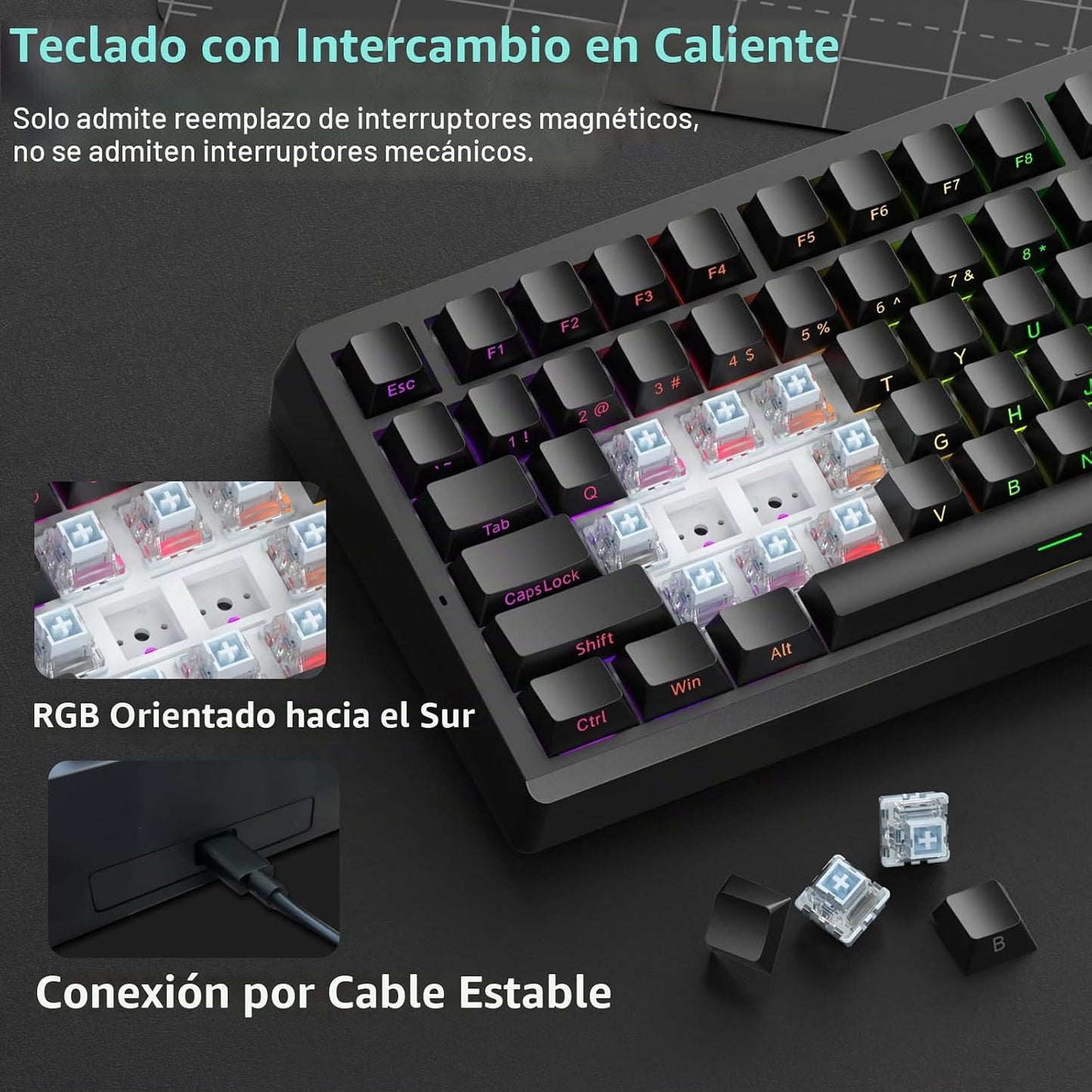 LEOBOG A80 RT Hall Effect Gaming Teclado mecánico Disparador rápido...