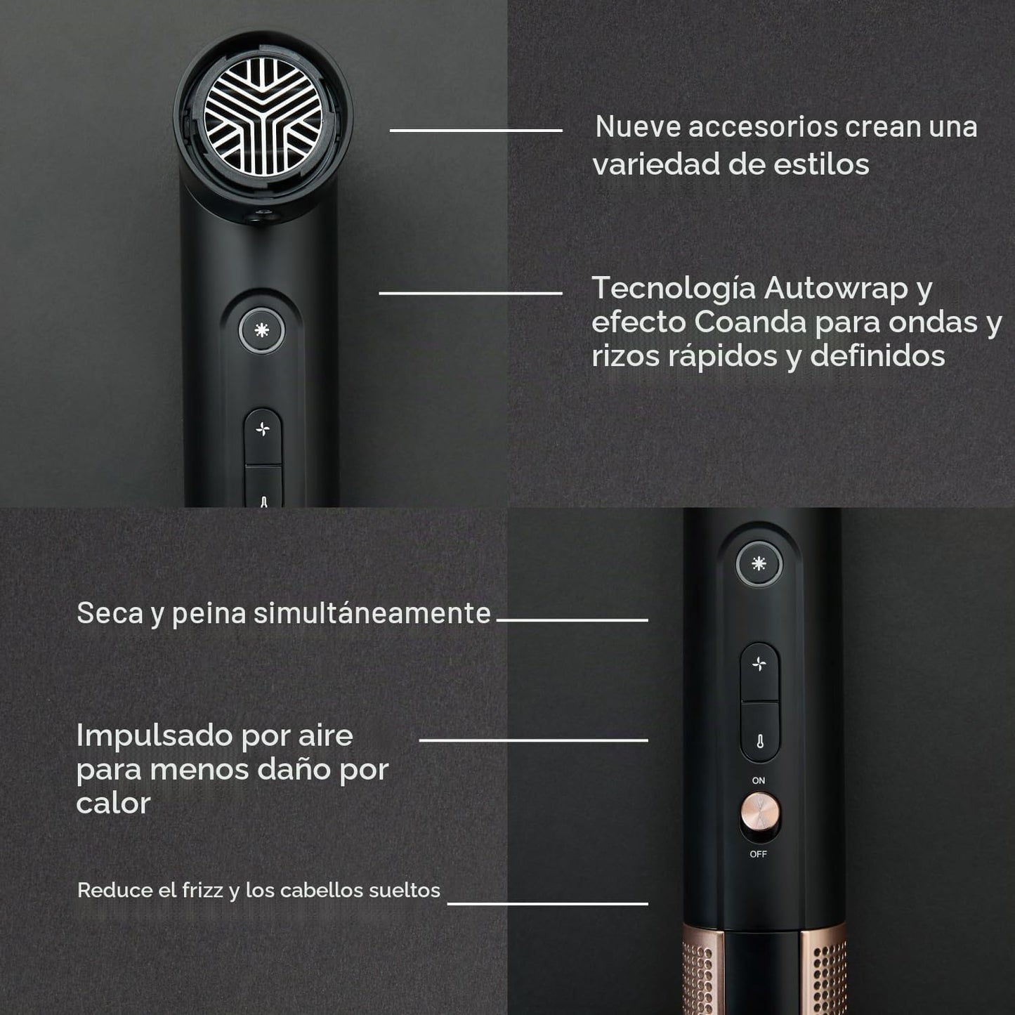 ion Luxe 8In1 Airstyler Pro, secador de pelo intercambiable y rizad...