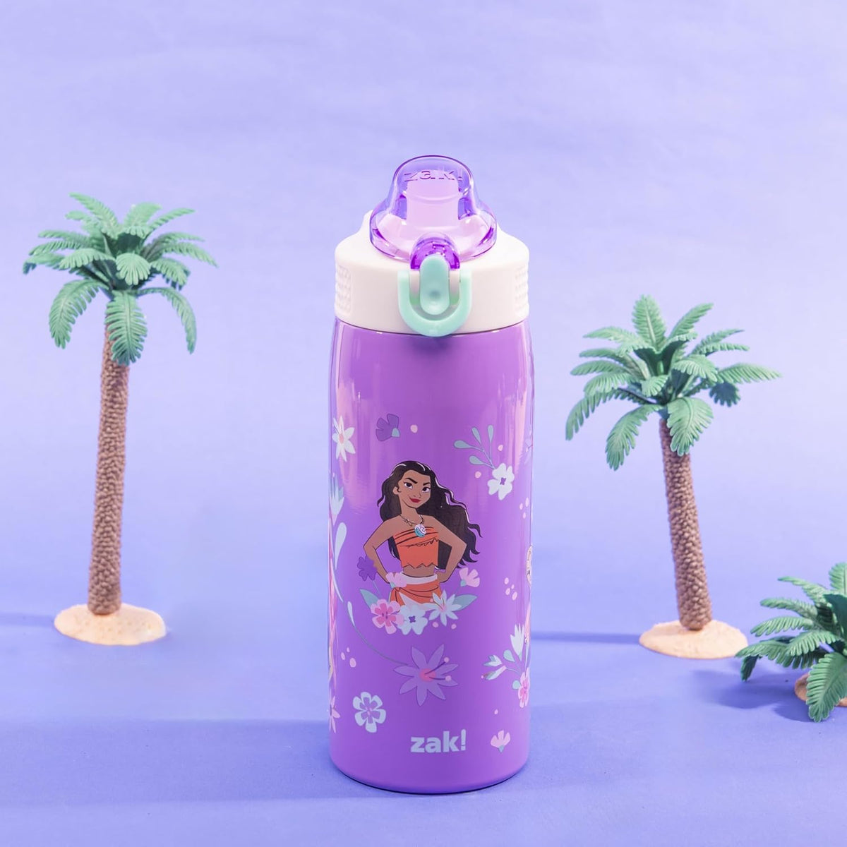 Zak Designs Botella de agua para niños de princesas Disney Sage par...
