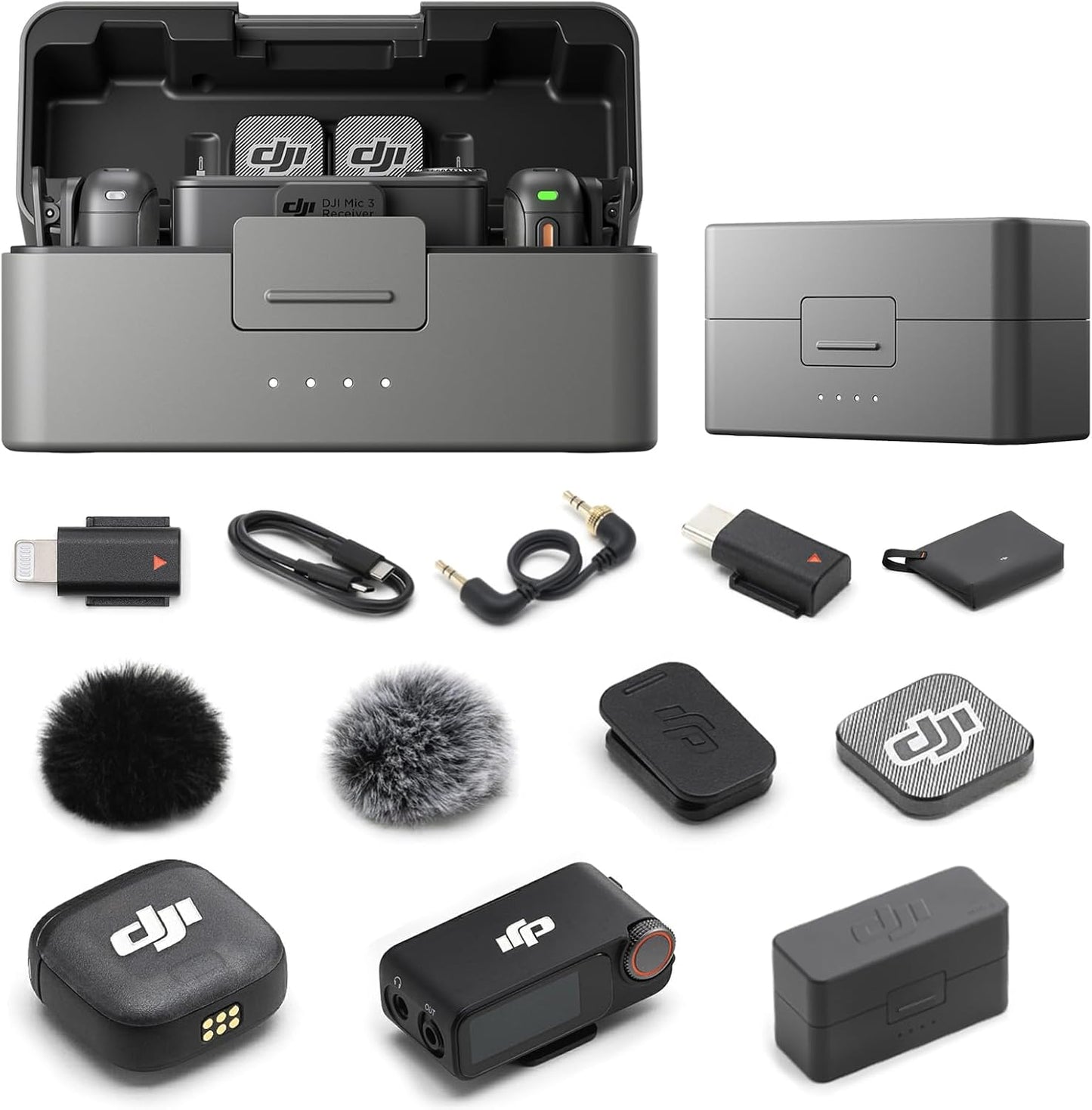 DJI Paquete de micrófono de 3 (2 TX + 1 RX + funda de carga), micró...