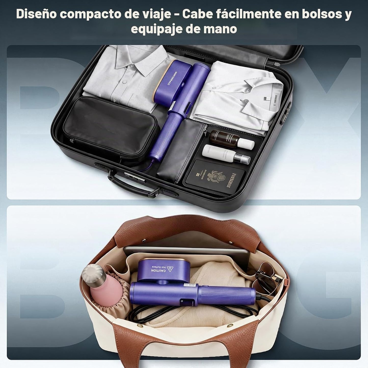 HORTIGRACE Vaporizador de viaje para ropa, plancha de vapor 2 en 1...