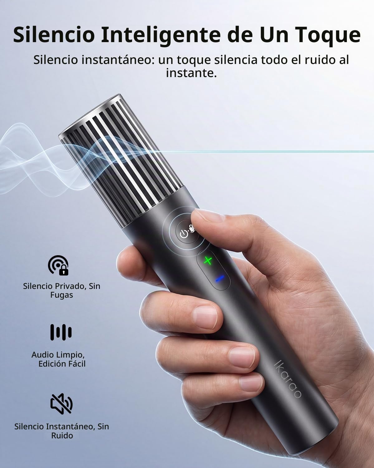 Ikarao Micrófono inalámbrico con receptor de doble canal y estuche...