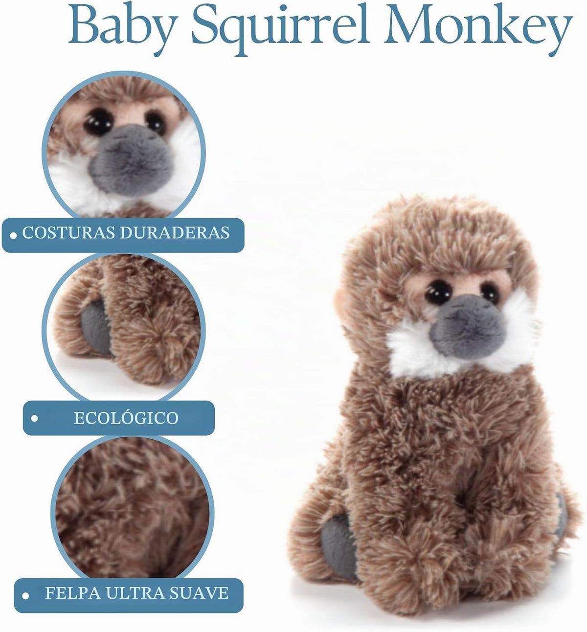 El juguete de peluche de mono ardilla de The Petting Zoo, regalos p...