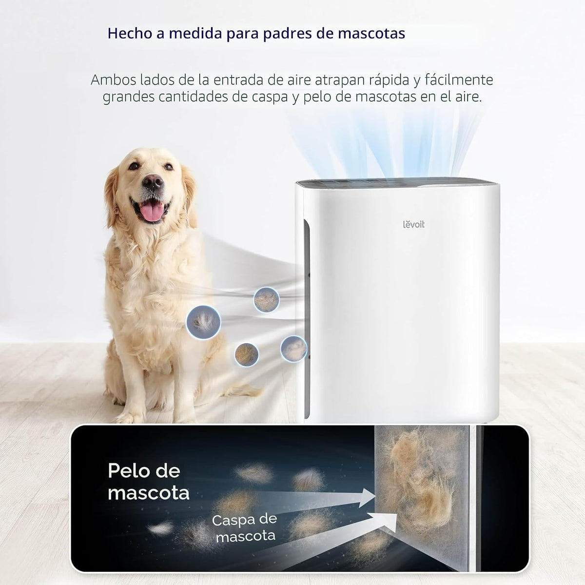 Levoit Purificador de aire para el hogar, dormitorio, habitación pe...