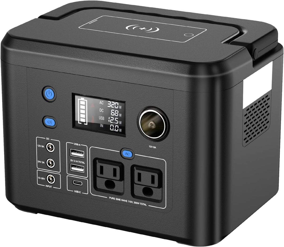 central eléctrica portátil 350W, generador solar del litio 260Wh pa...