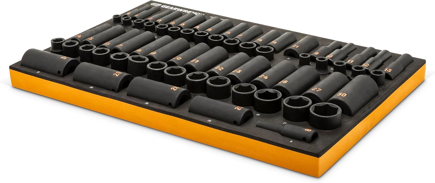 GEARWRENCH 68 piezas 3\/8" y 1\/2" Drive 6 puntos métrico e...