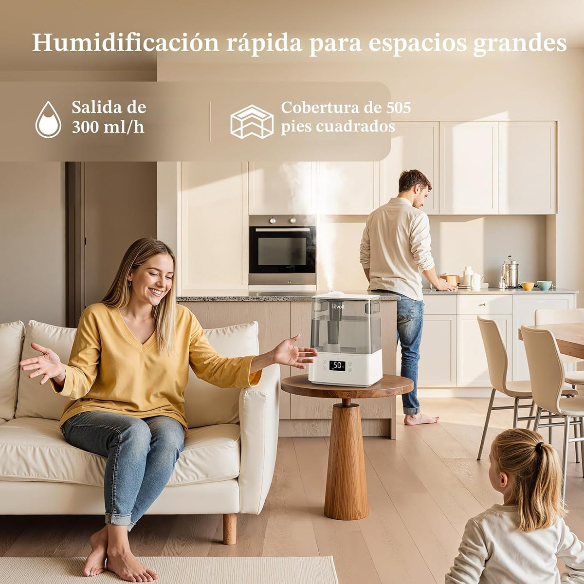 Levoit Humidificadores para dormitorio, habitación grande, 6L, 60 h...