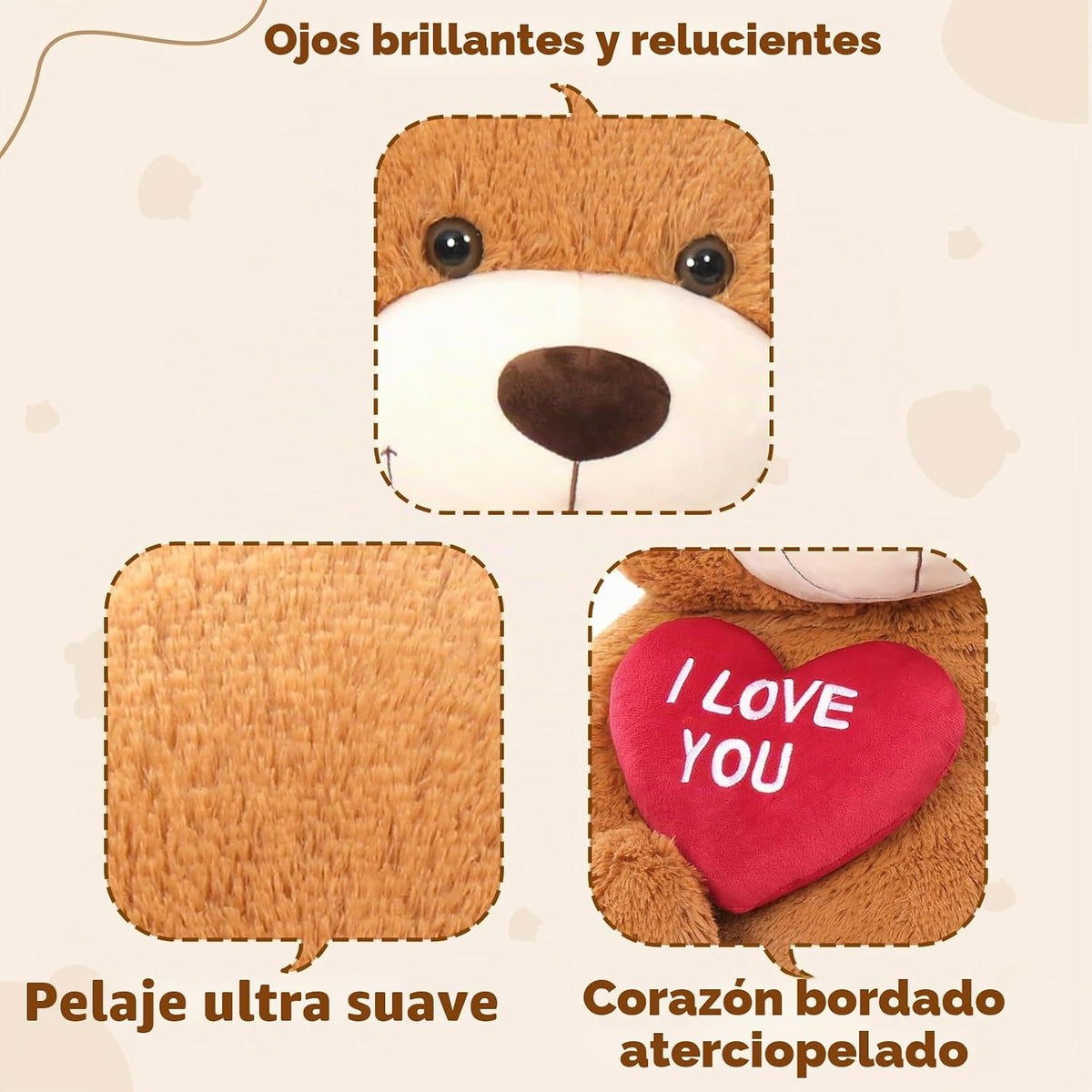 MaoGoLan Oso de Peluche Gigante de 6 Pies - Corazón Rojo "Te Am...