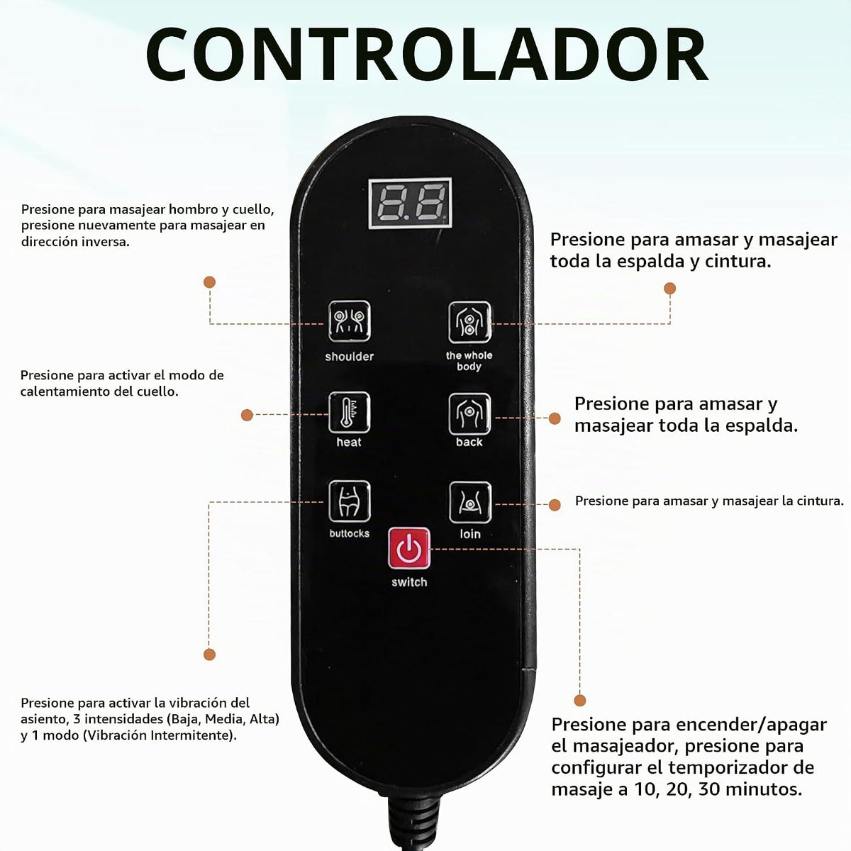 FIRRLUCO Shiatsu Masajeador de cuello y espalda con calor, masajead...