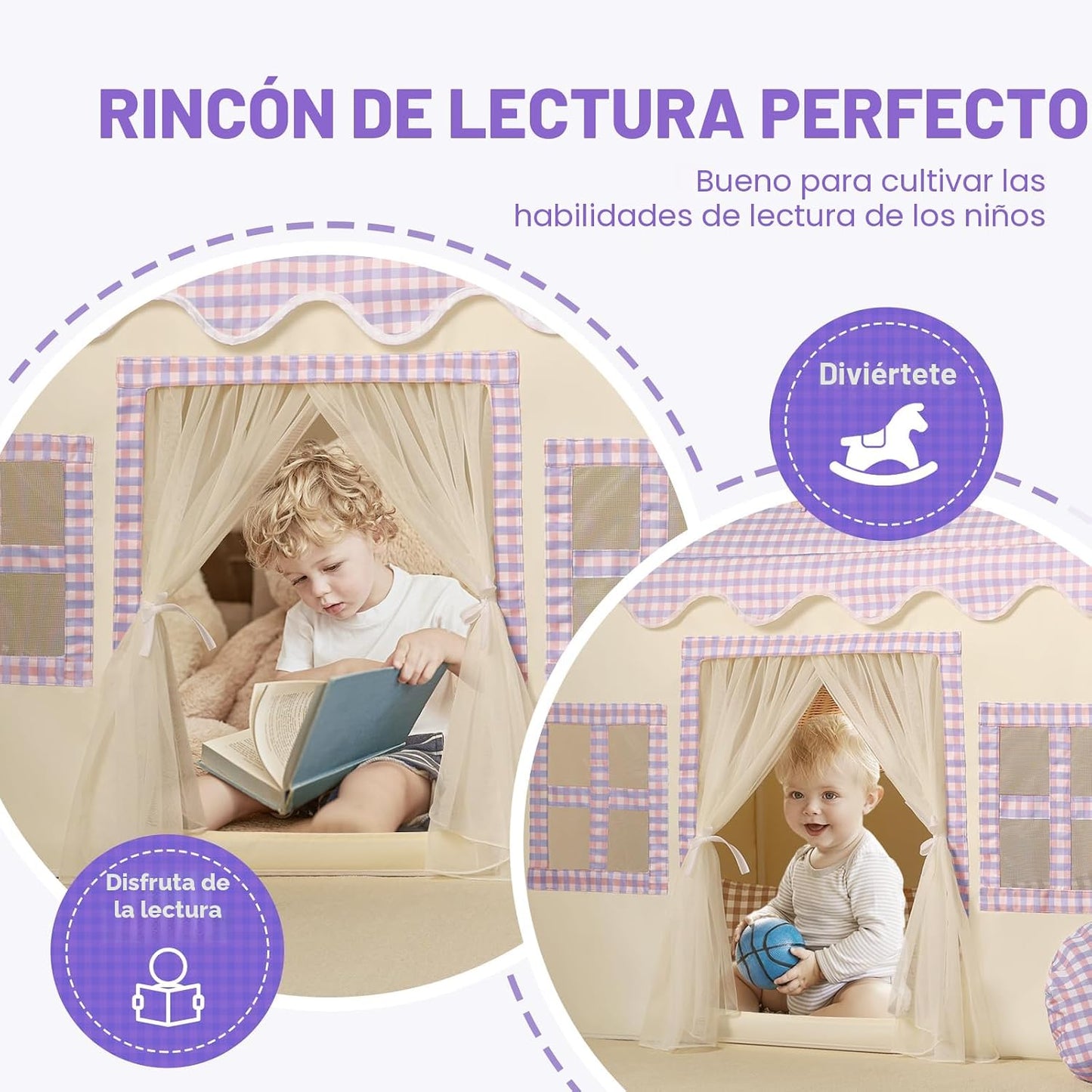 Senodeer Tienda de campaña para niños en interiores: alfombrilla, g...