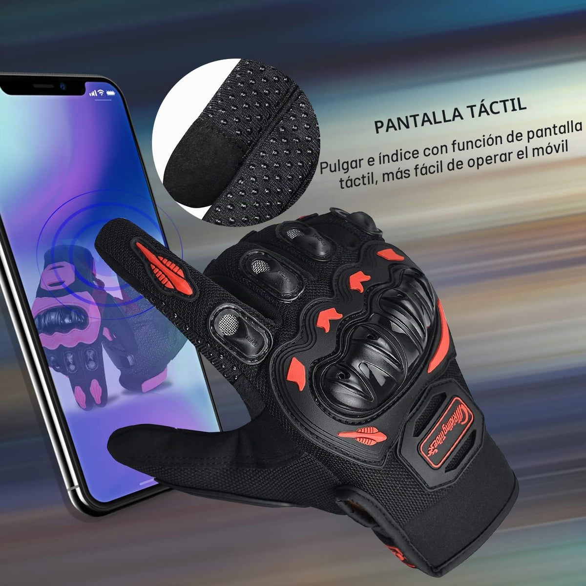 ELCYCO - Guantes de motocicleta para mujer con pantalla táctil, par...