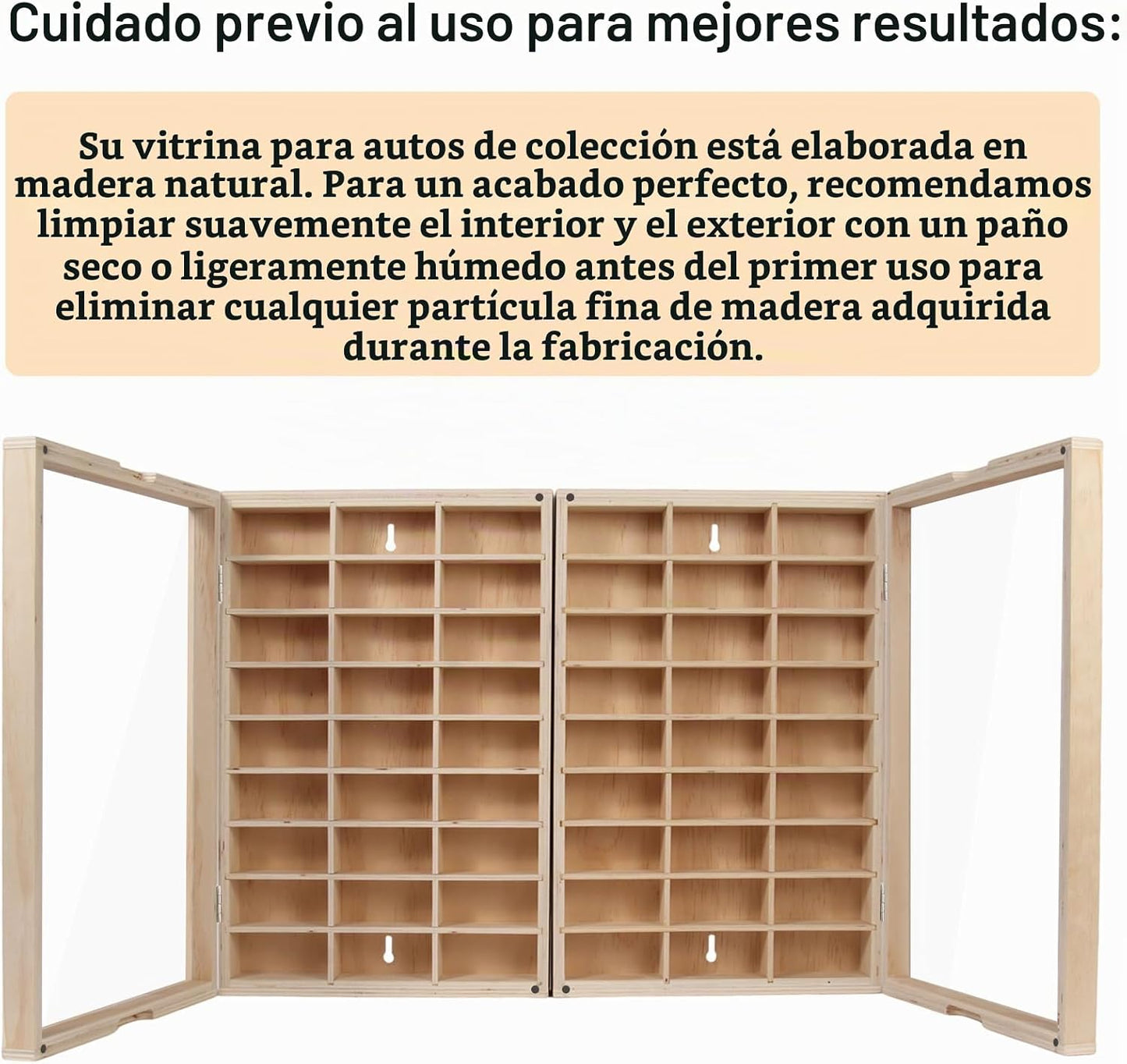 Vitrina de madera para montaje en pared para Hot Wheels 54 Space 1\...