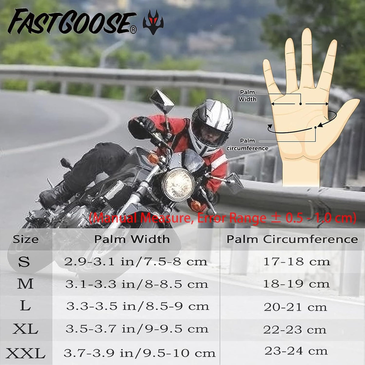 FASTGOOSE Guantes para Motocicleta y Moto de Tierra - Guantes para...