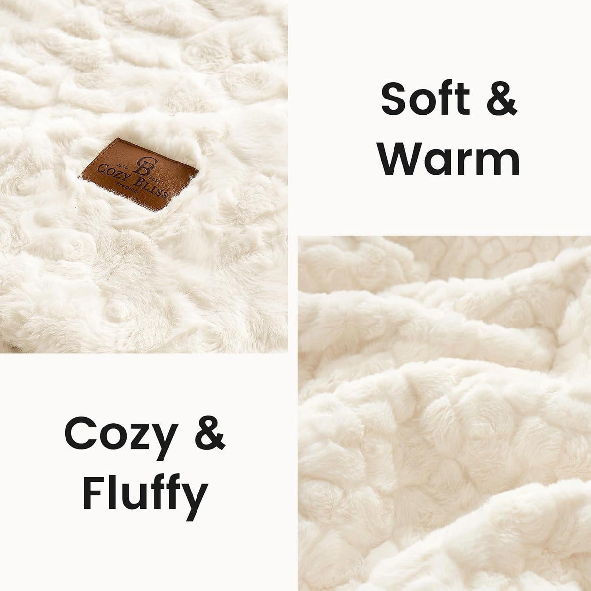 Cozy Bliss - Manta de piel sintética para sofá, suave y esponjosa,...