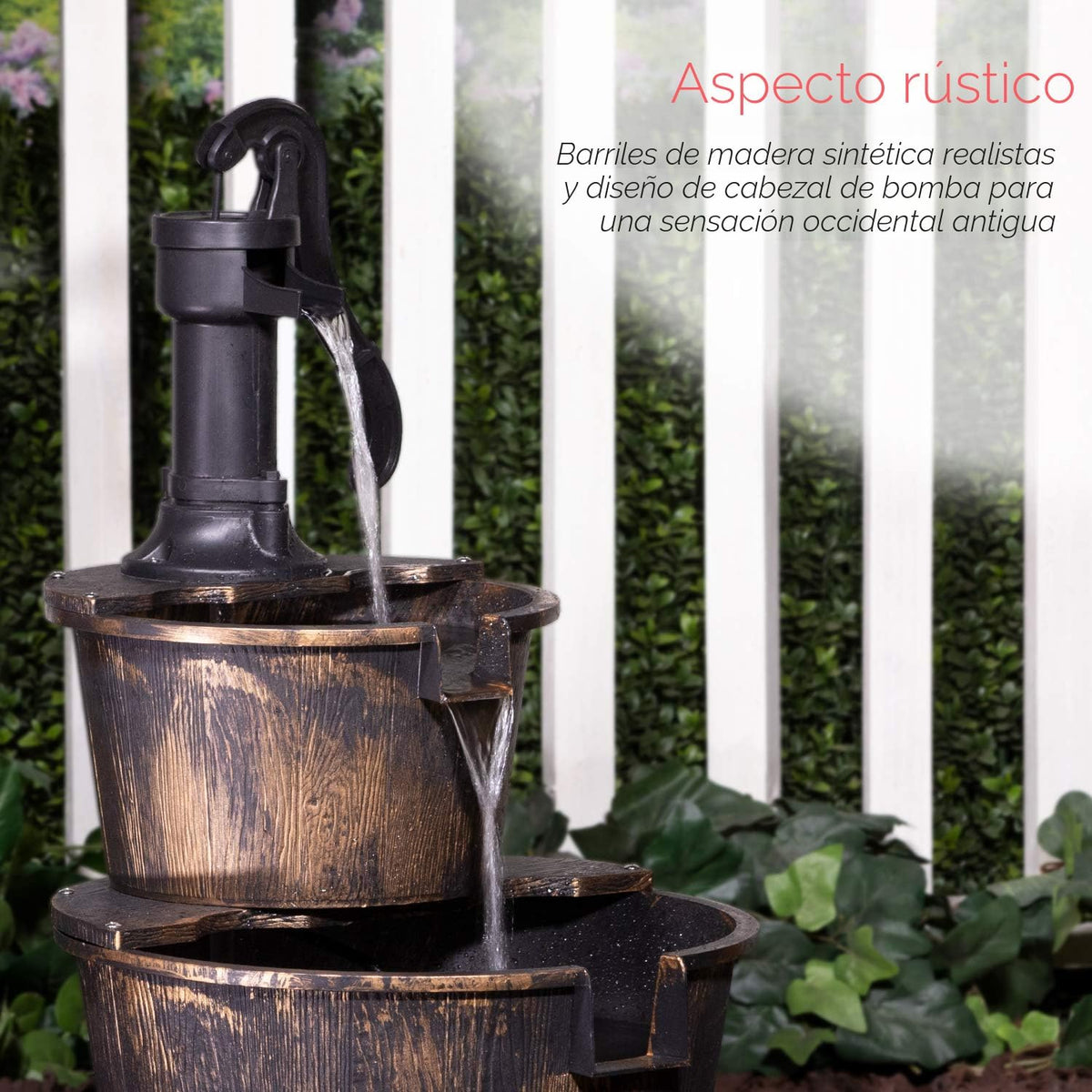 Alpine Corporation TIZ194BZ | Fuente de agua rústica para exteriore...