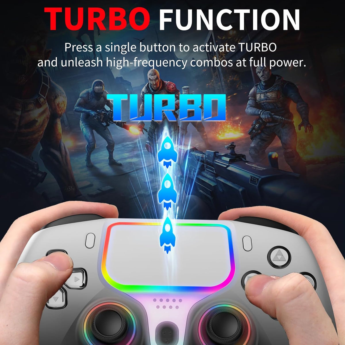 Paquete de 3 controladores con cable NBCP para PS5\/PS4\/PC: incluy...