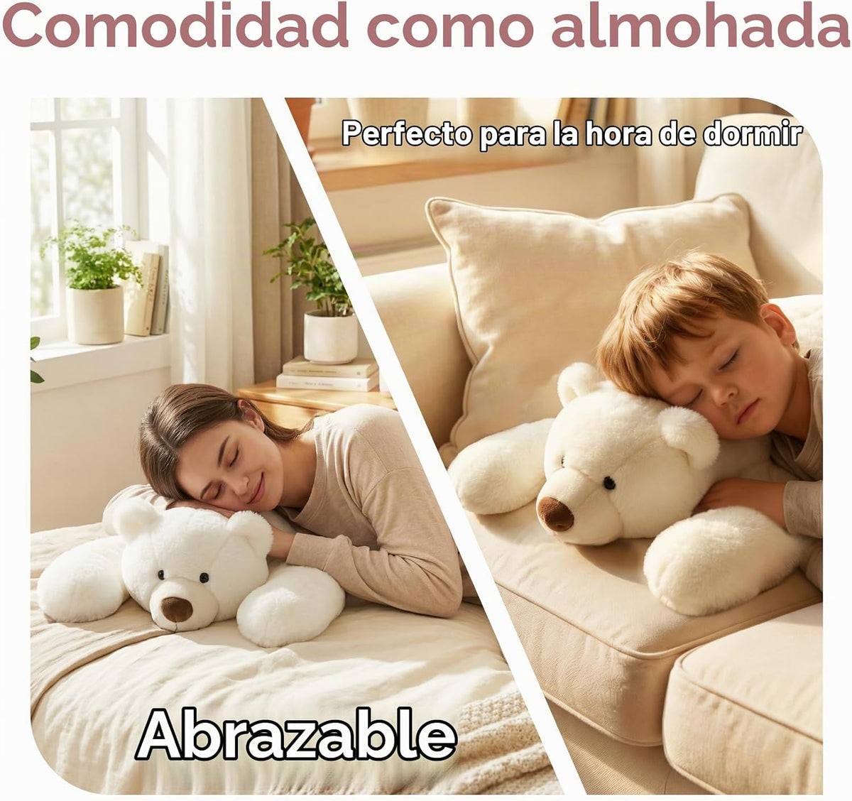 Niuniu Daddy Peluche de oso polar con peso para niños y adultos, 25...