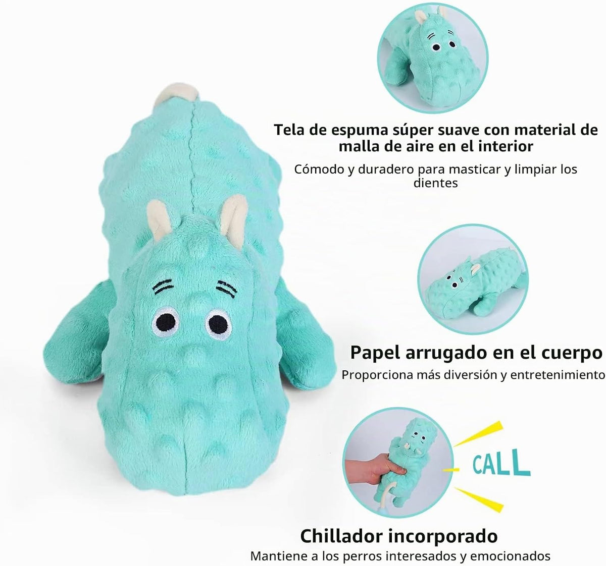 DODODOLA Juguetes de Perro de Hipopótamo Rellenos Lindos Juguetes C...