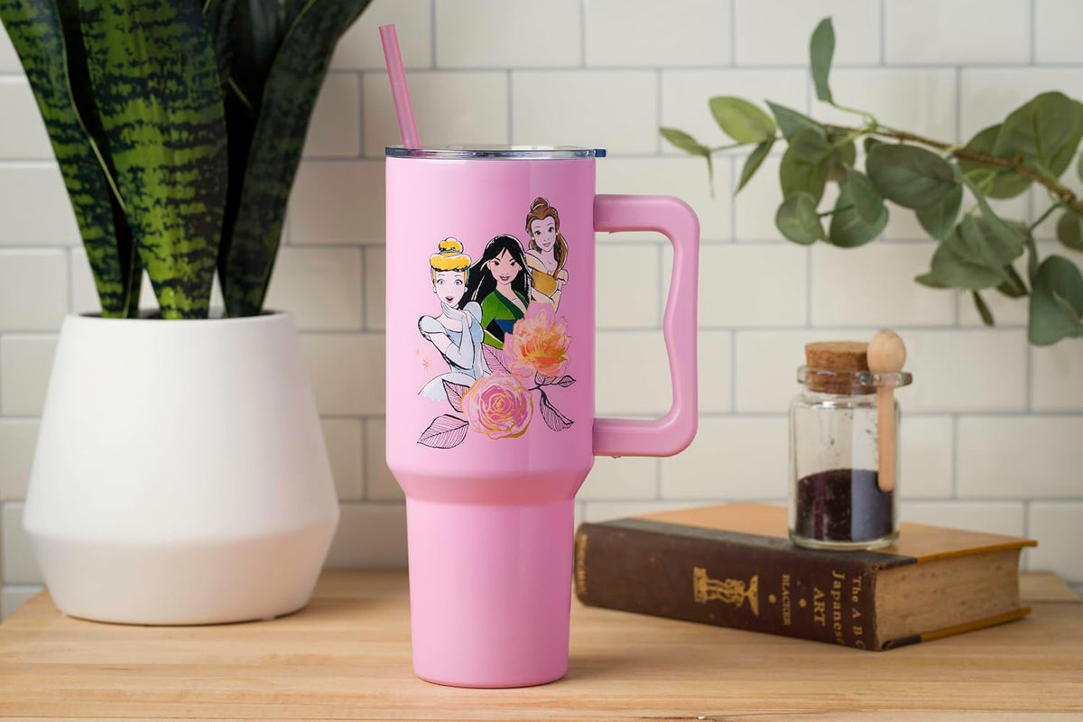 Silver Buffalo Disney Princess - Vaso de acero inoxidable de doble...